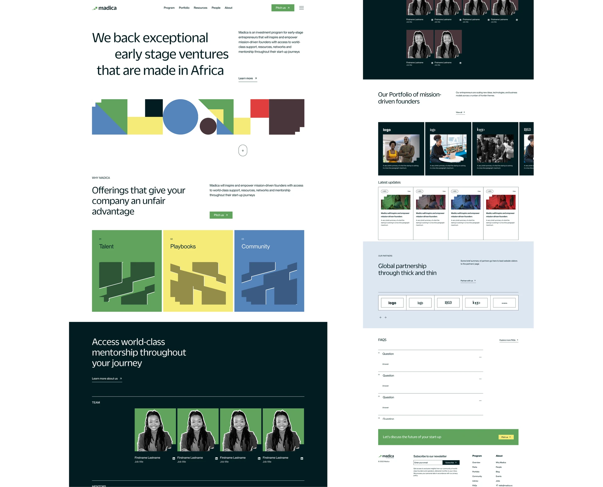 Madica venture program brand and marketing site